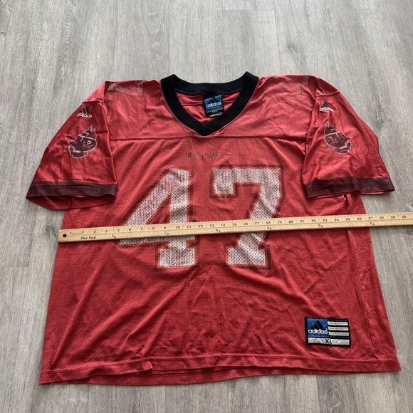 Vintage Tampa Bay Buccaneers Jersey Mens XL Red Adidas John Lynch 47 faded - Picture 5 of 6